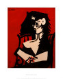 Jacqueline a Mantille Sur Fond Rouge Picasso